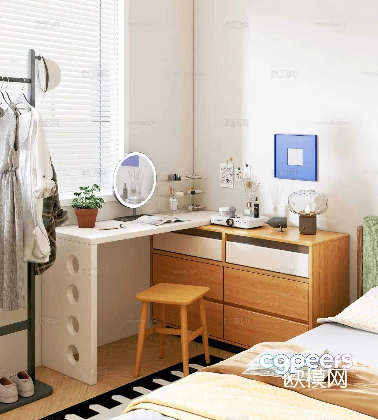 Modern dressing table 3d model