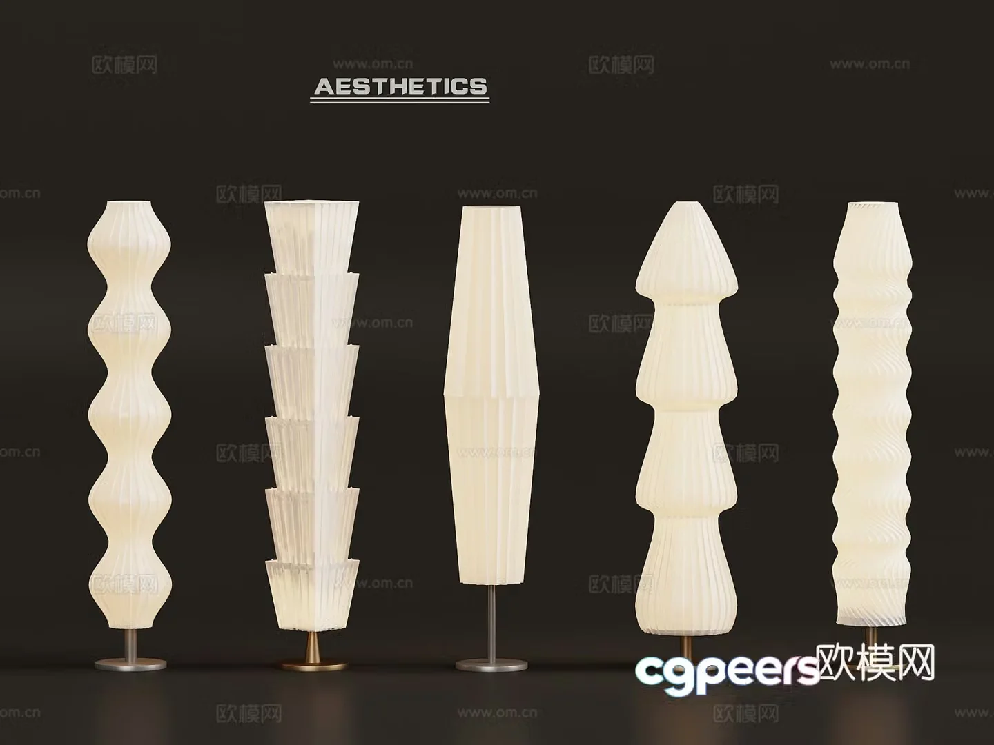 Floor lamp Creamy wind Floor lamp 3d model