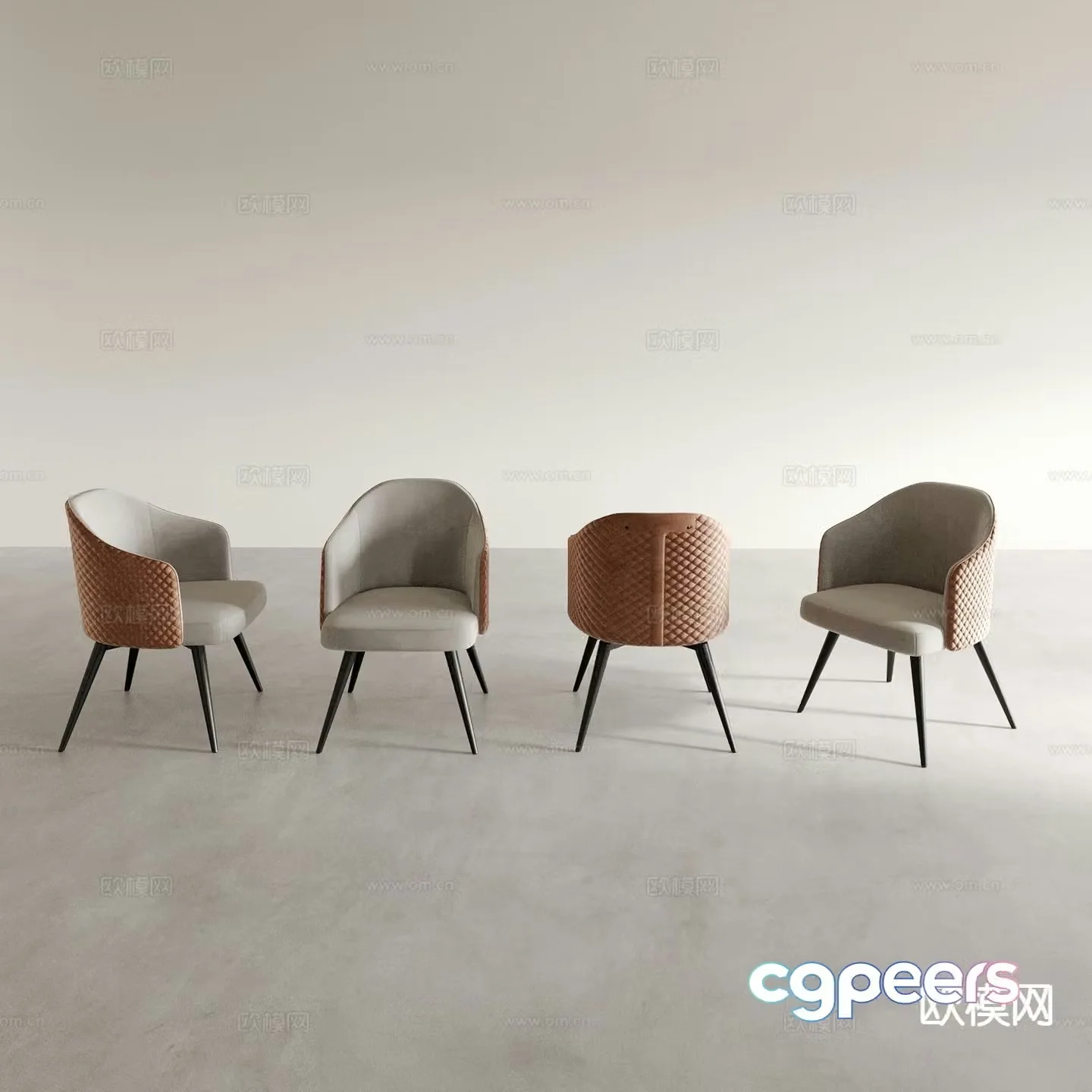 Modern chair dining chair 3d model