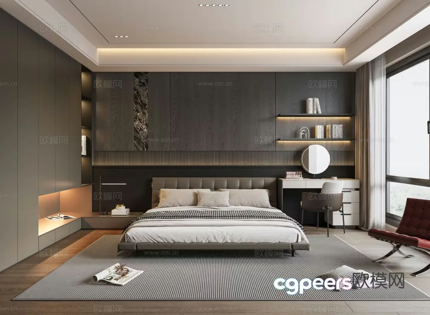 Modern Italian style bedroom 3d model