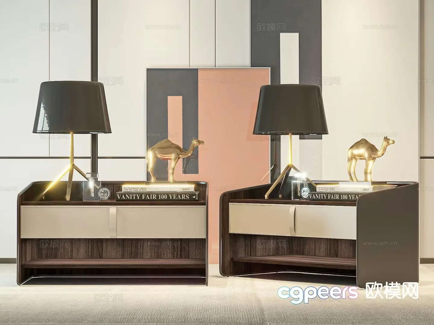 Modern bedside table 3d model