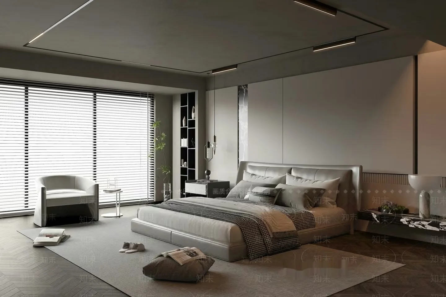 Modern Minimalist Bedroom 3D Model – 23199 – VRAY Render
