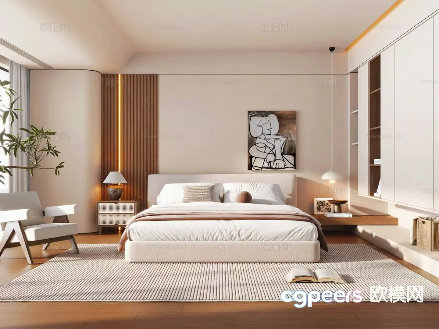 Modern bedroom master bedroom 3d model