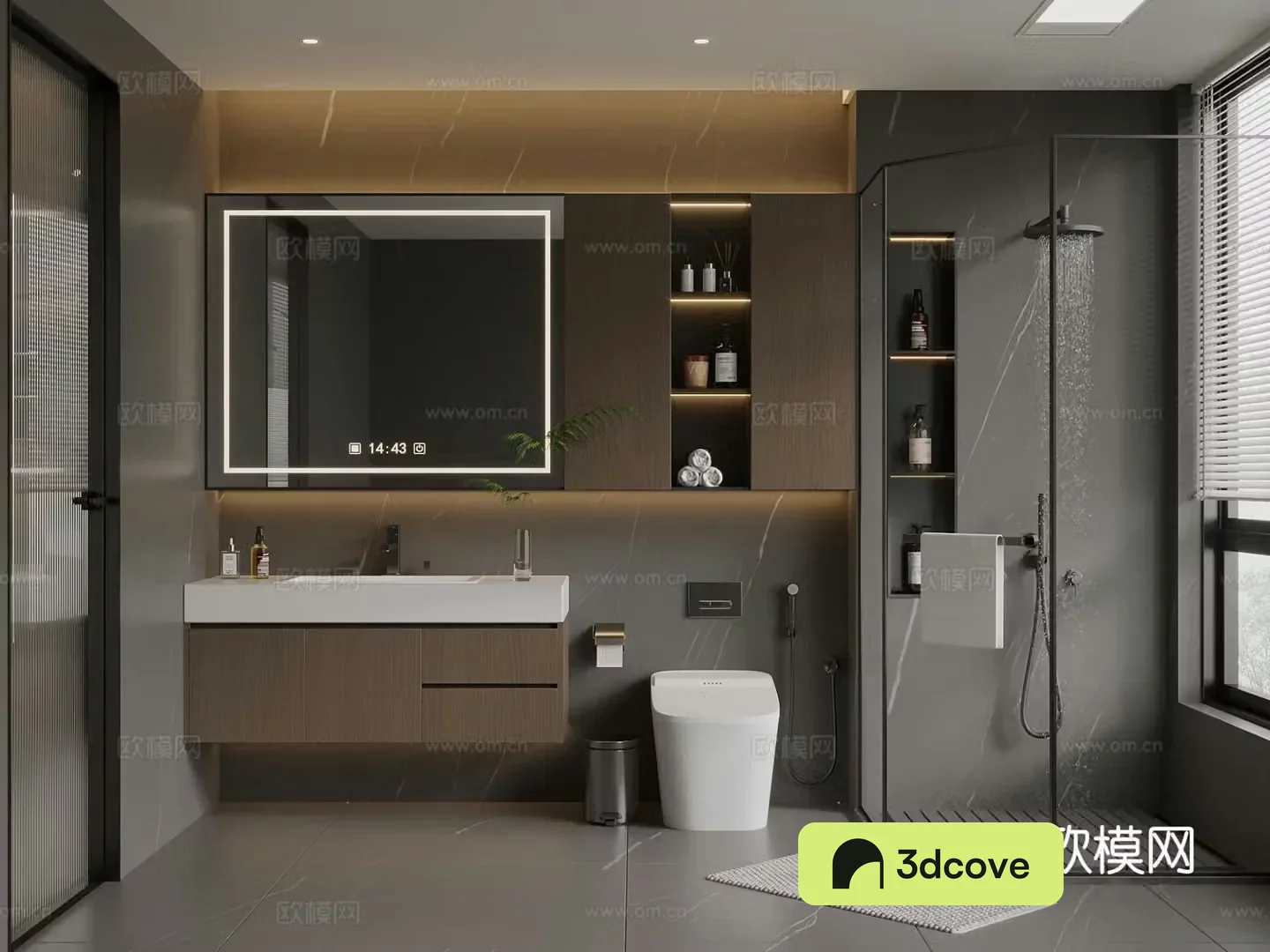 Italian style bathroom black and white bathroom dry and wet bathroom cabinet