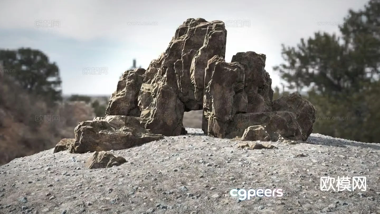 Modern rockery stone landscape stone 3d model