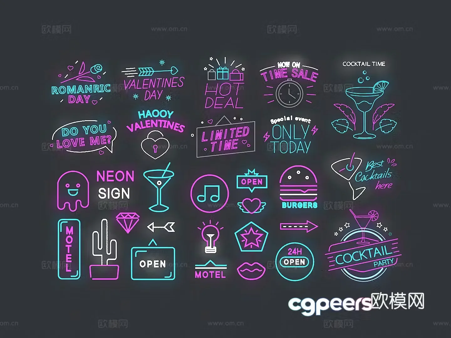 Neon light 3d model