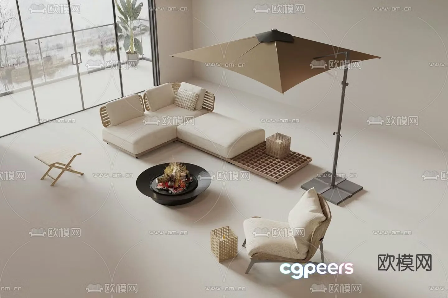 Modern outdoor sofa set 3d model