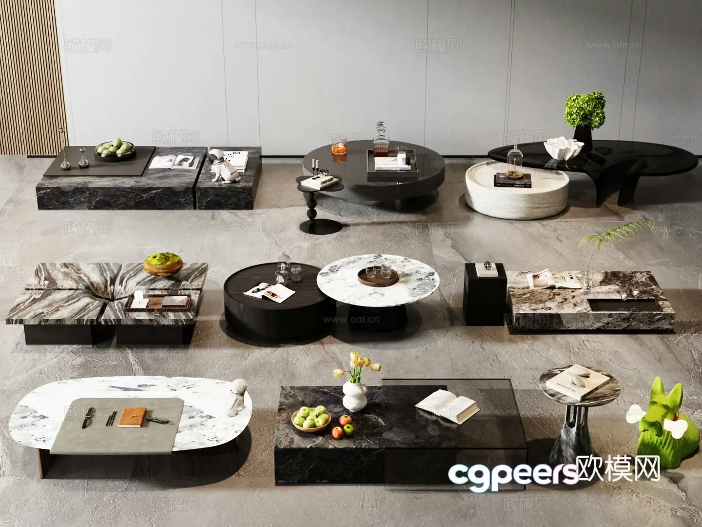 Modern light luxury tea table marble tea table round tea table square tea table mother-child tea table coffee table 3D model