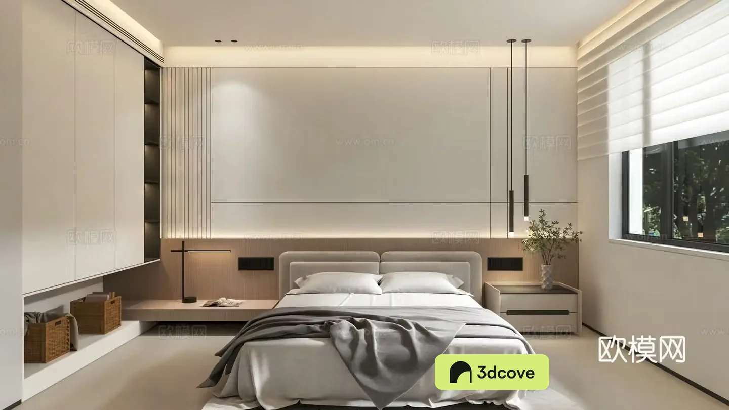 Modern minimalist bedroom