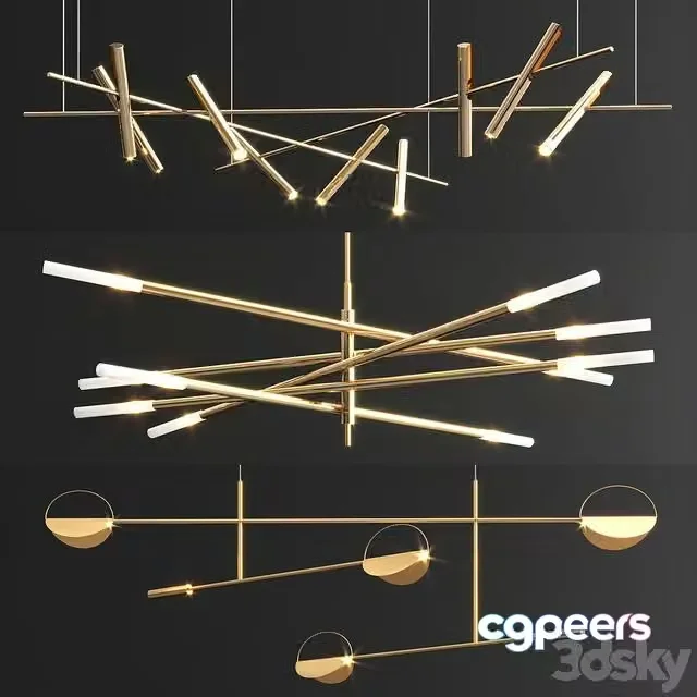 3ds Max Free – Bolia Esprit Rousseau Chandelier – 3 type