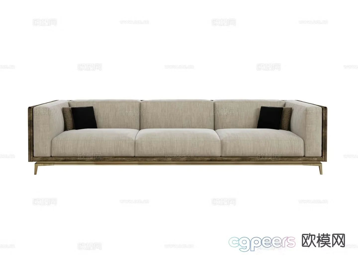 visionnaire three-person sofa 3d model