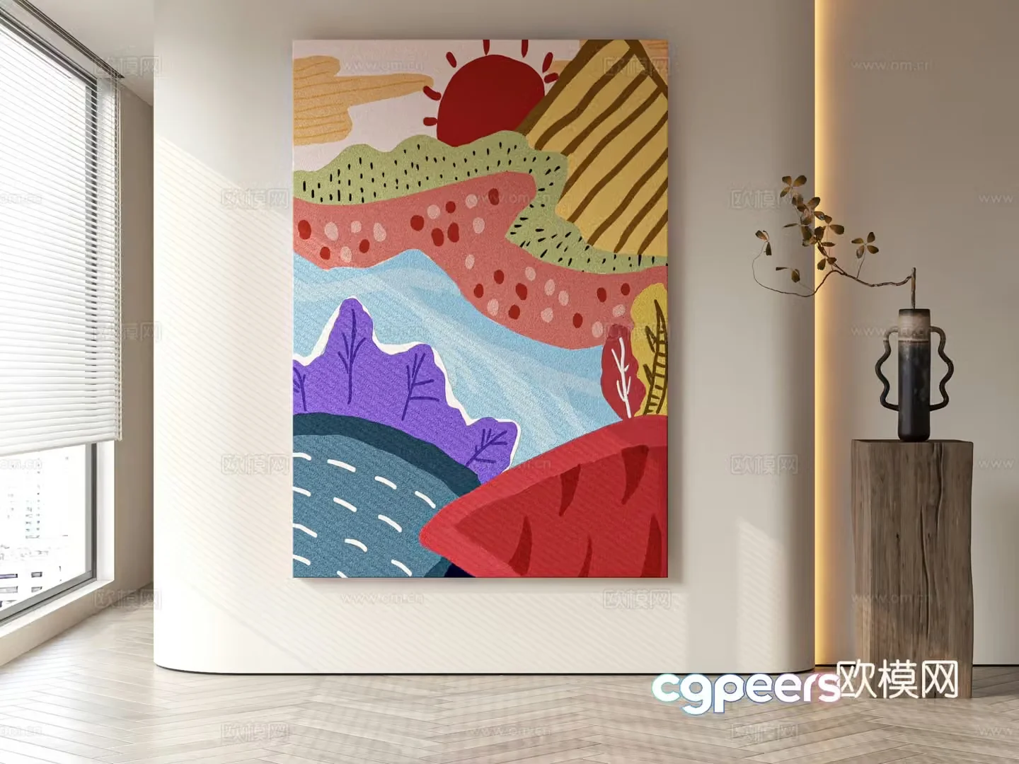 Modern style decorative painting 3d model