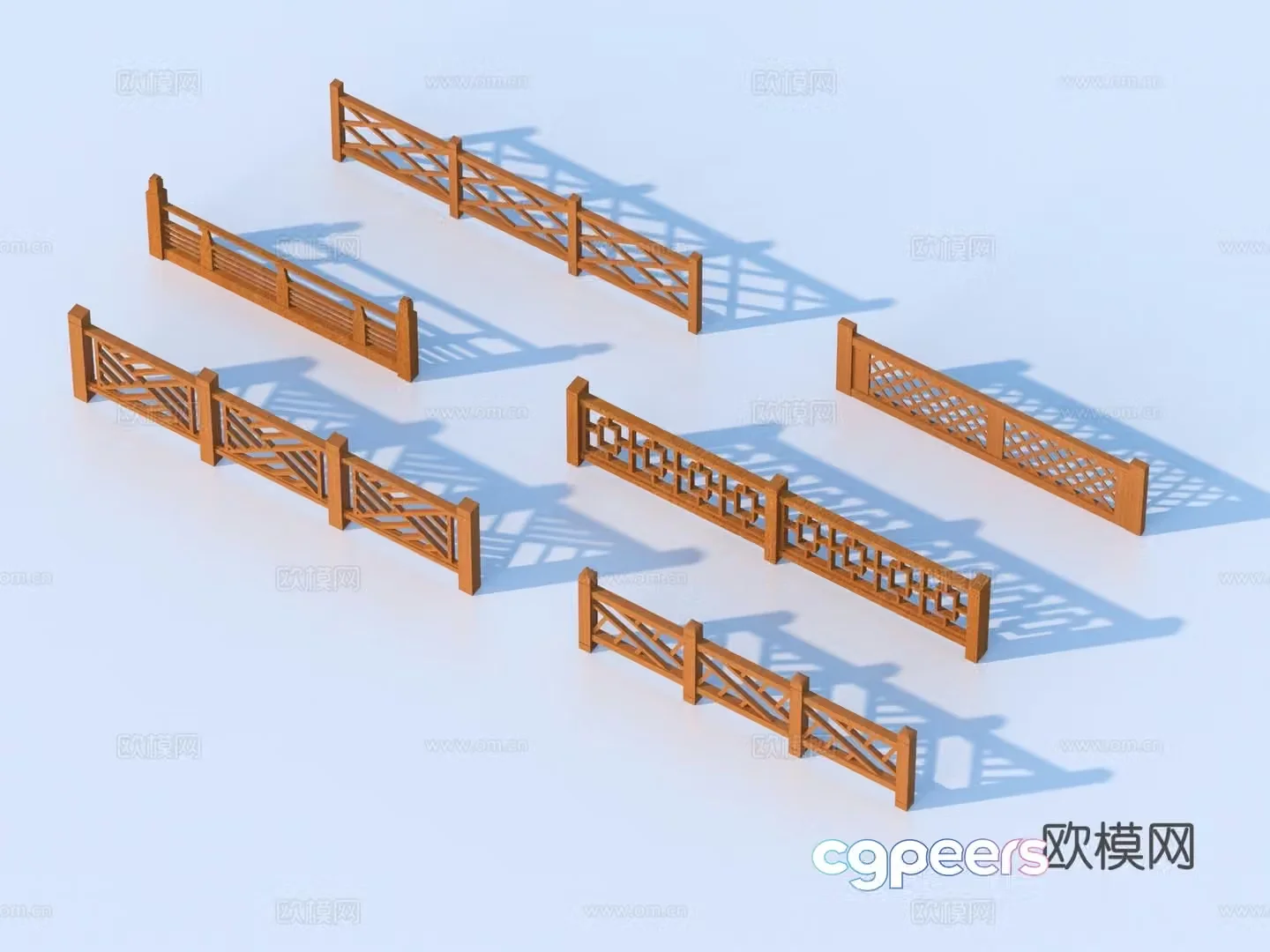Fence Guardrail Railing 3d Model
