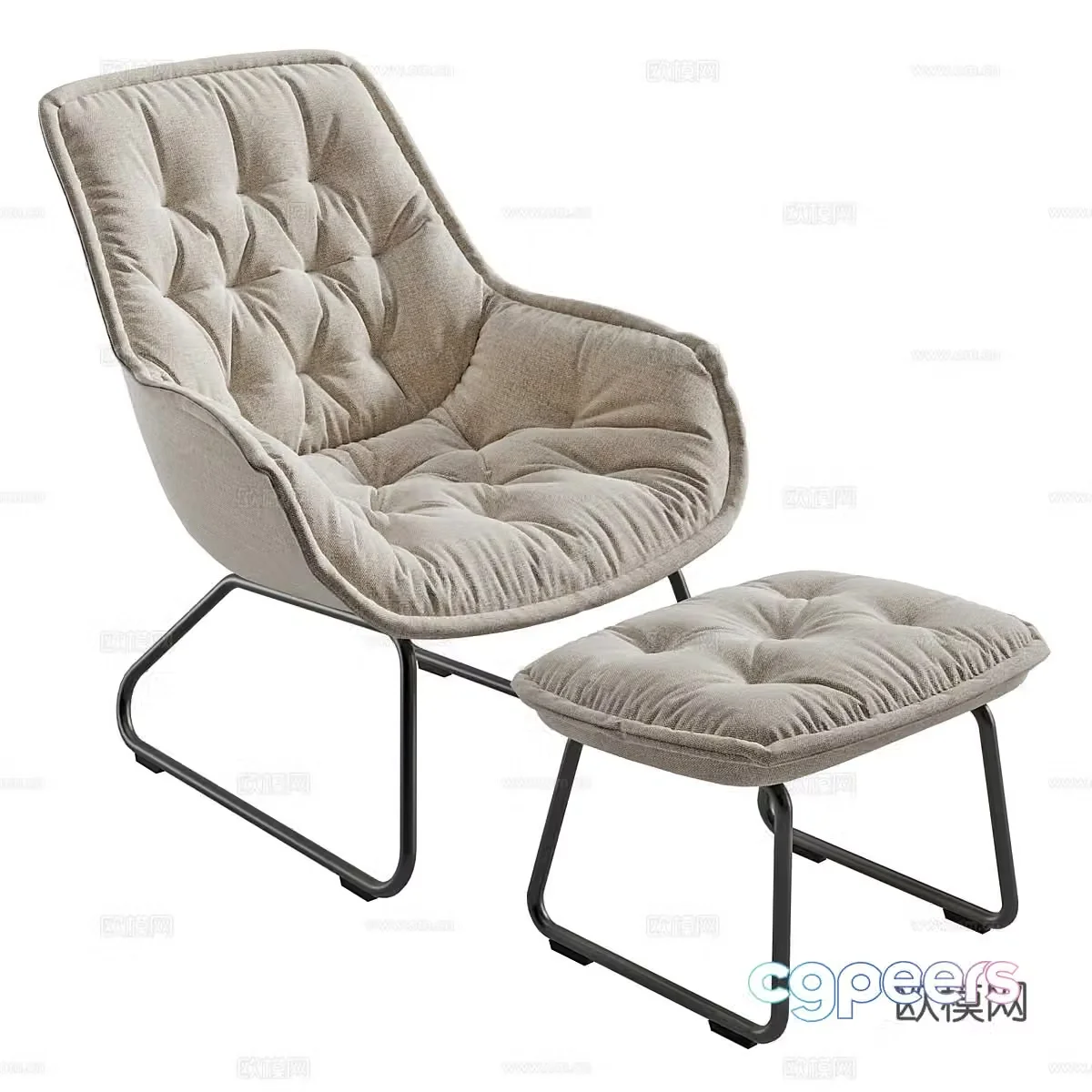 Modern DM armchair KAZA do sofa leisure chair 3d model