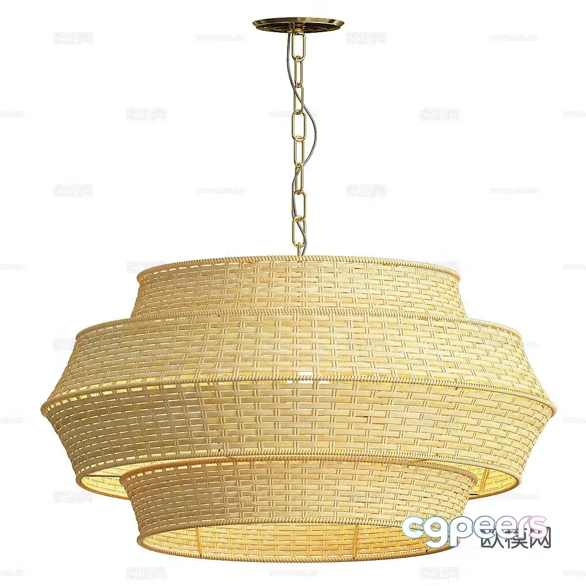 Paloma rattan pendant 3d model