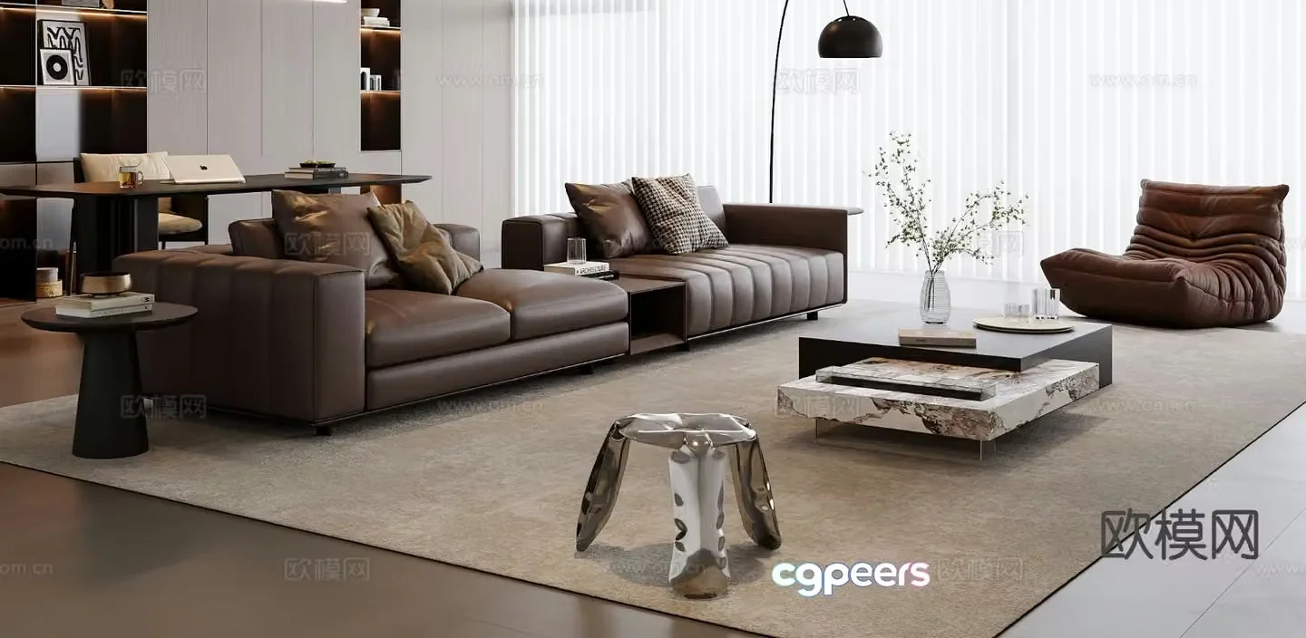 Italian sectional sofa 3d model
