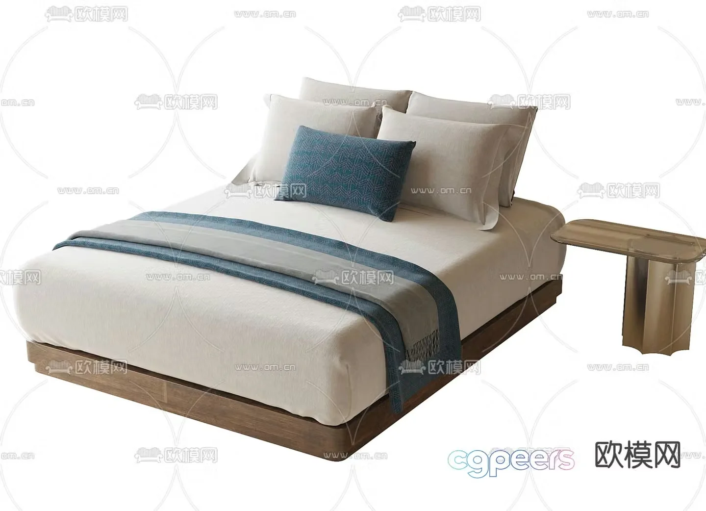 Modern double bed 3d model