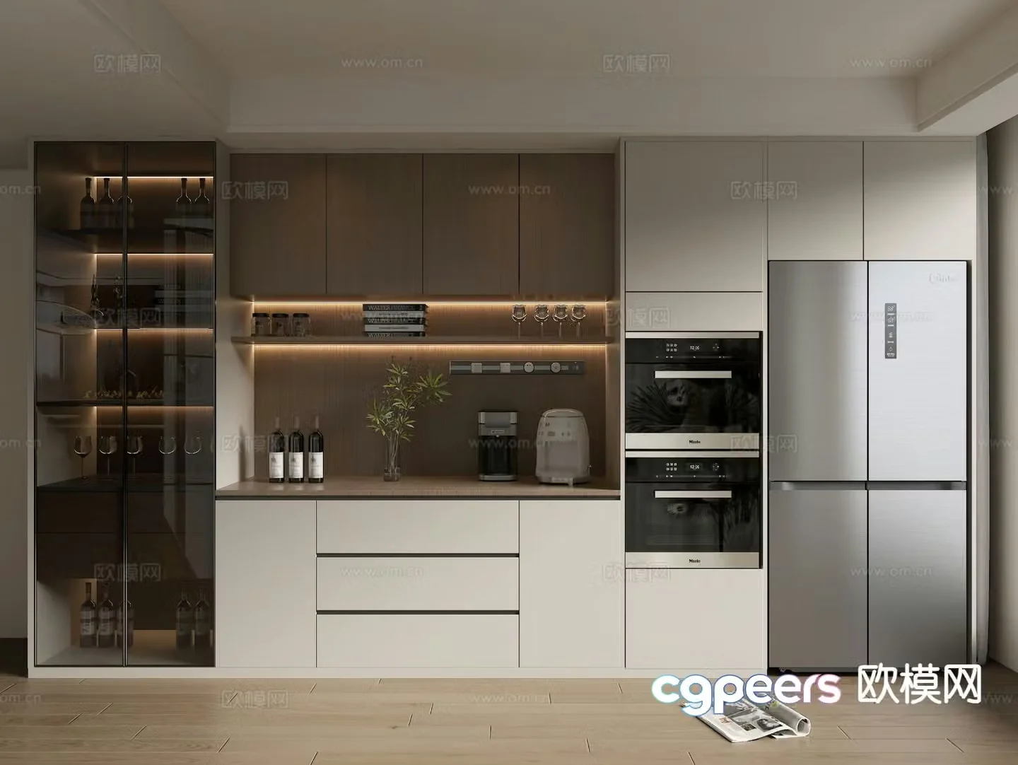 Modern wine cabinet 3d model