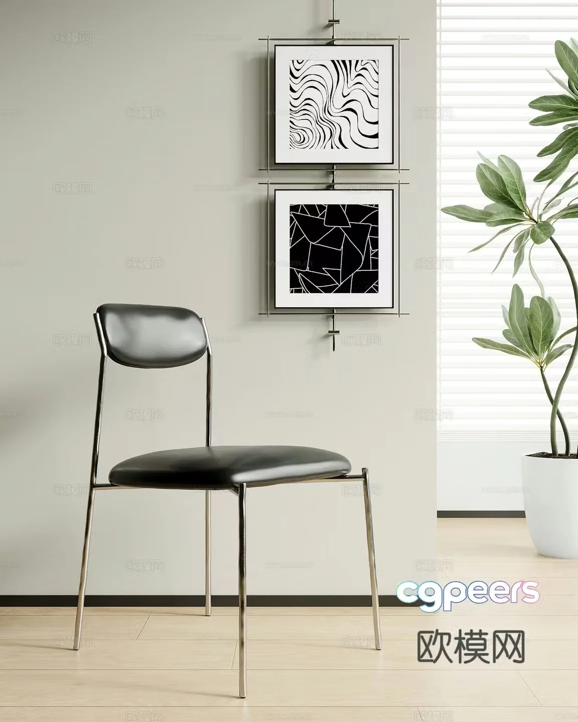 Modern dining chair 3d model