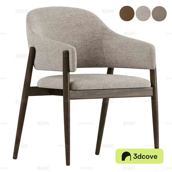 A Chair With A Wooden Frame And Beige Upholstery