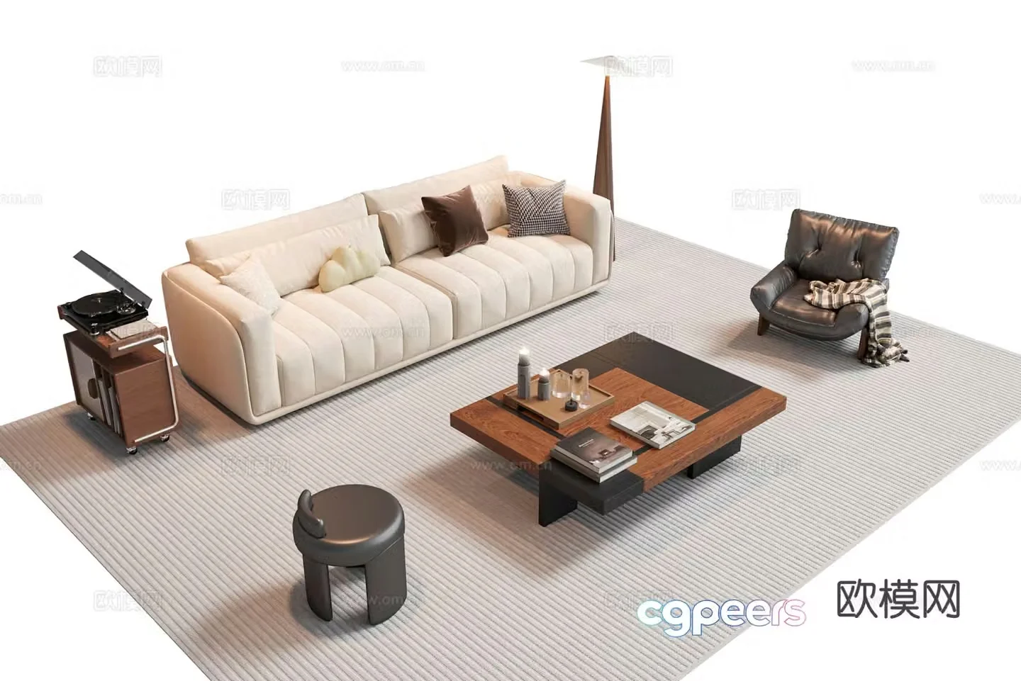 Medieval style modular sofa 3D model