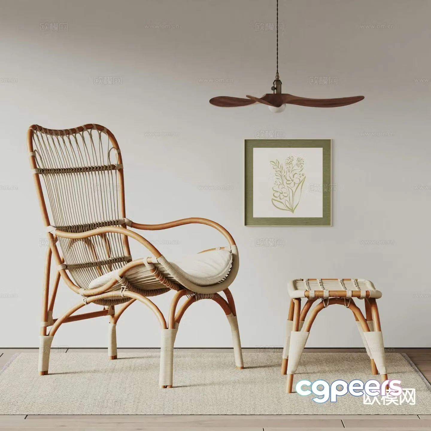 PROF outdoor chair leisure chair rattan chair 3d model