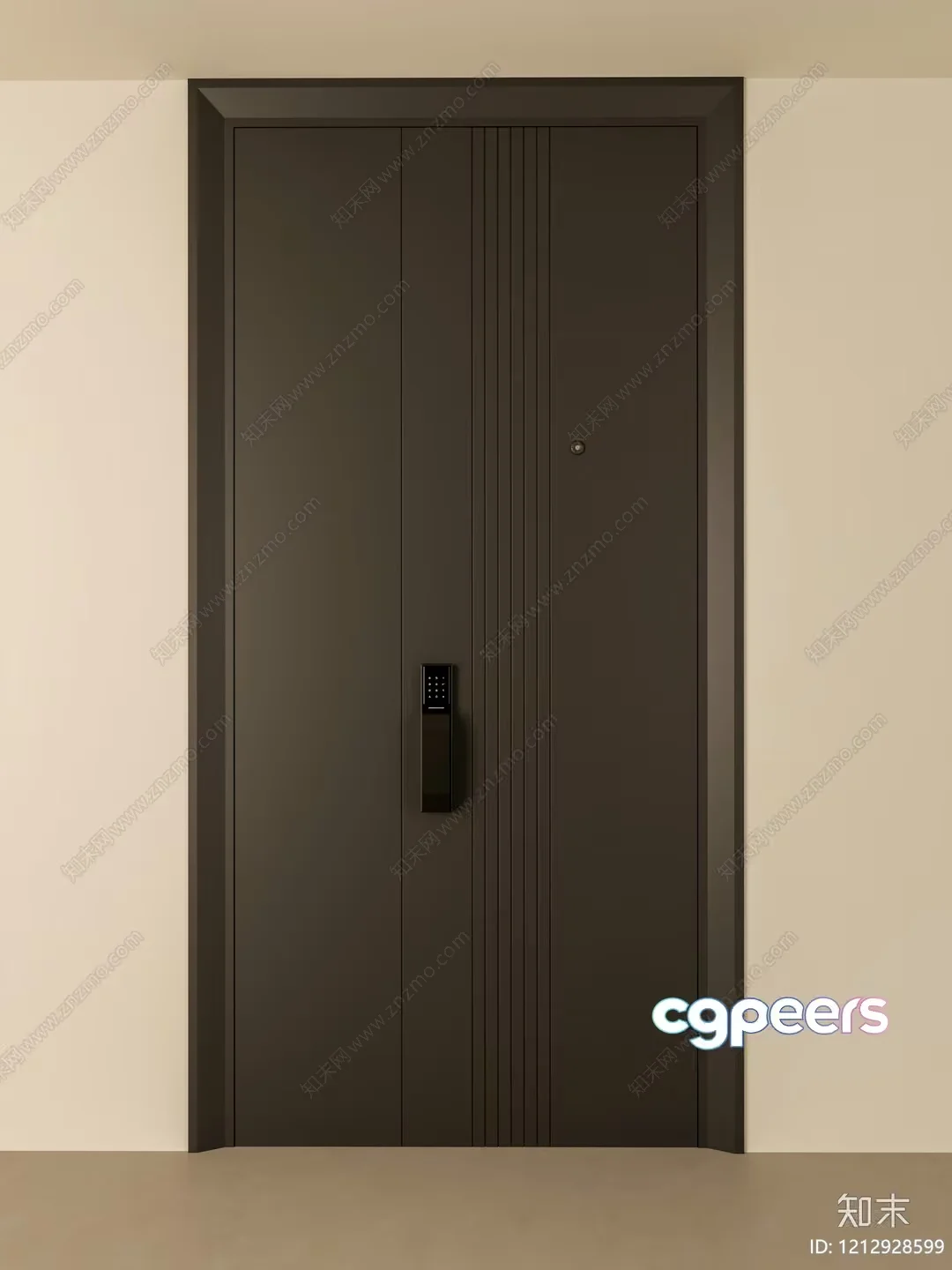 Brown Metal Door 3D Model – 12085 – VRAY Render