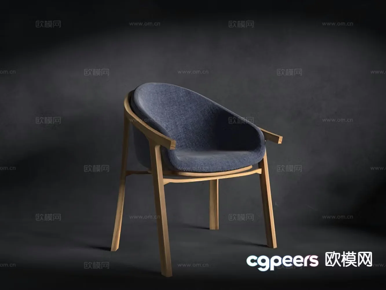 New Chinese style single chair solid wood chair tea chair leisure chair 3d model