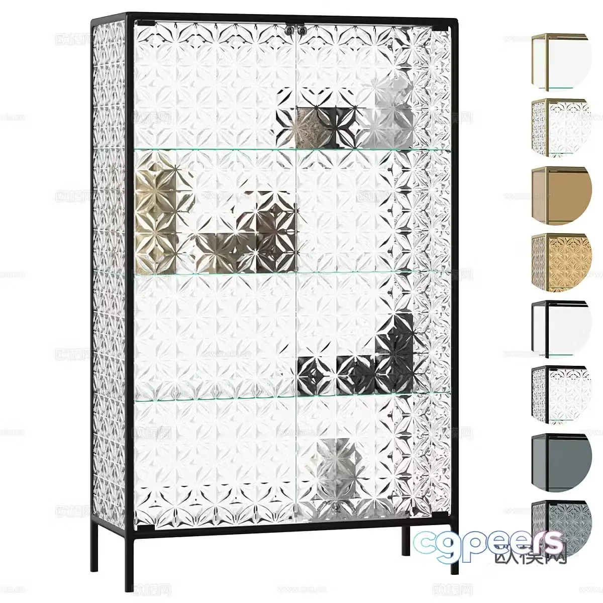 Modern glass wine cabinet 3d model