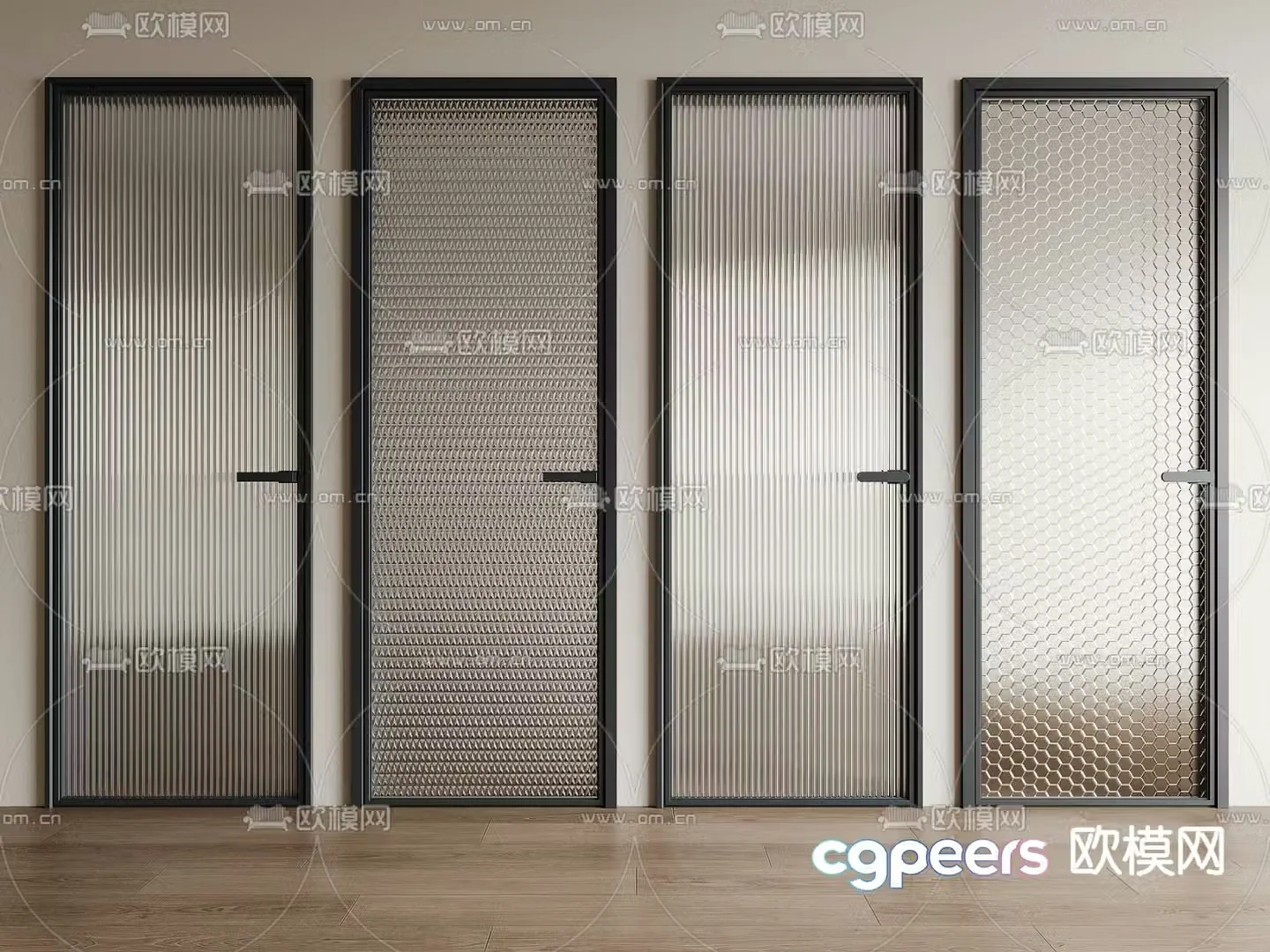 Changhong Glass Door Kitchen and Bathroom Door 3D Model