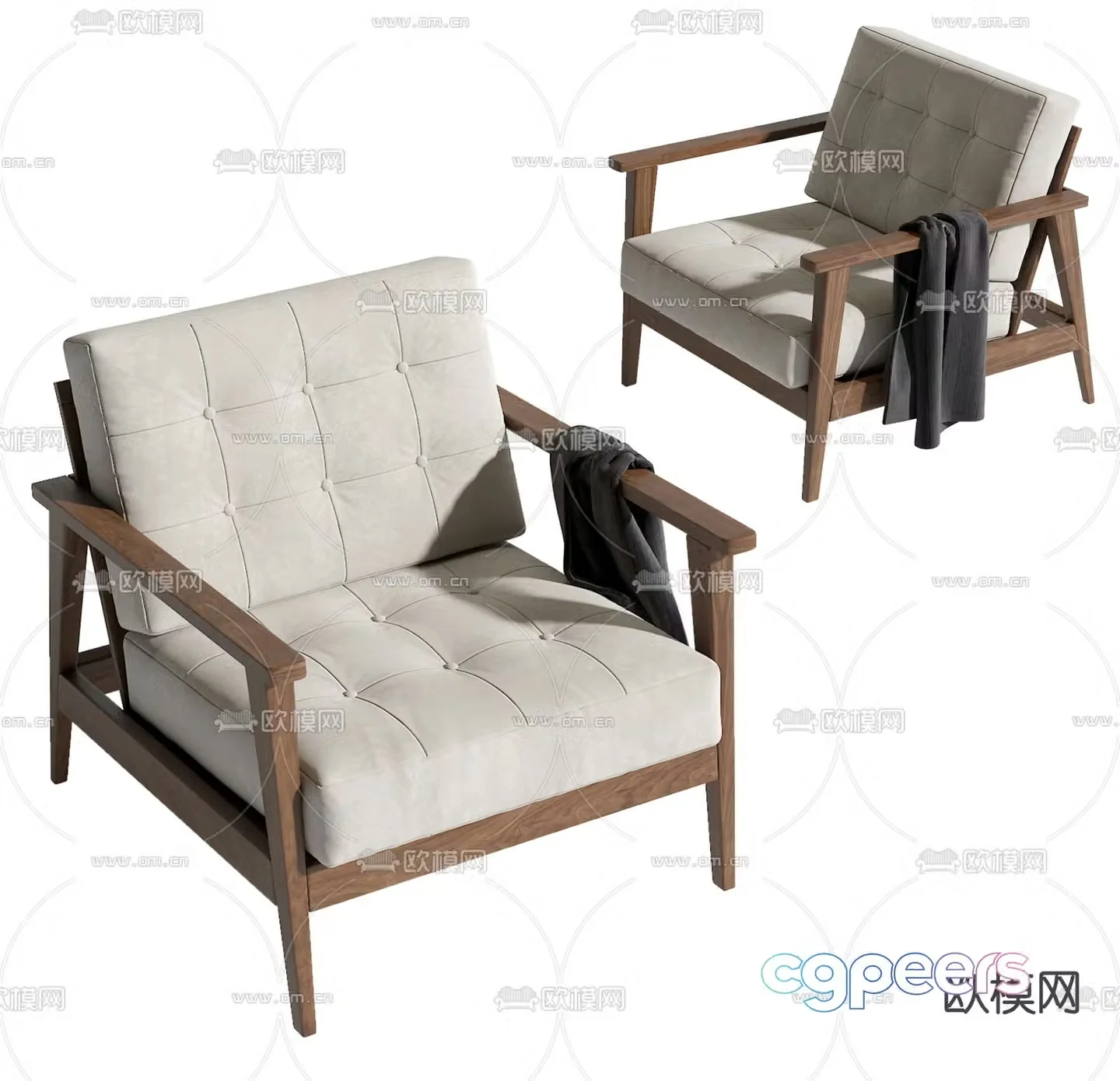 Wabi-sabi sofa chair leisure chair 3d model