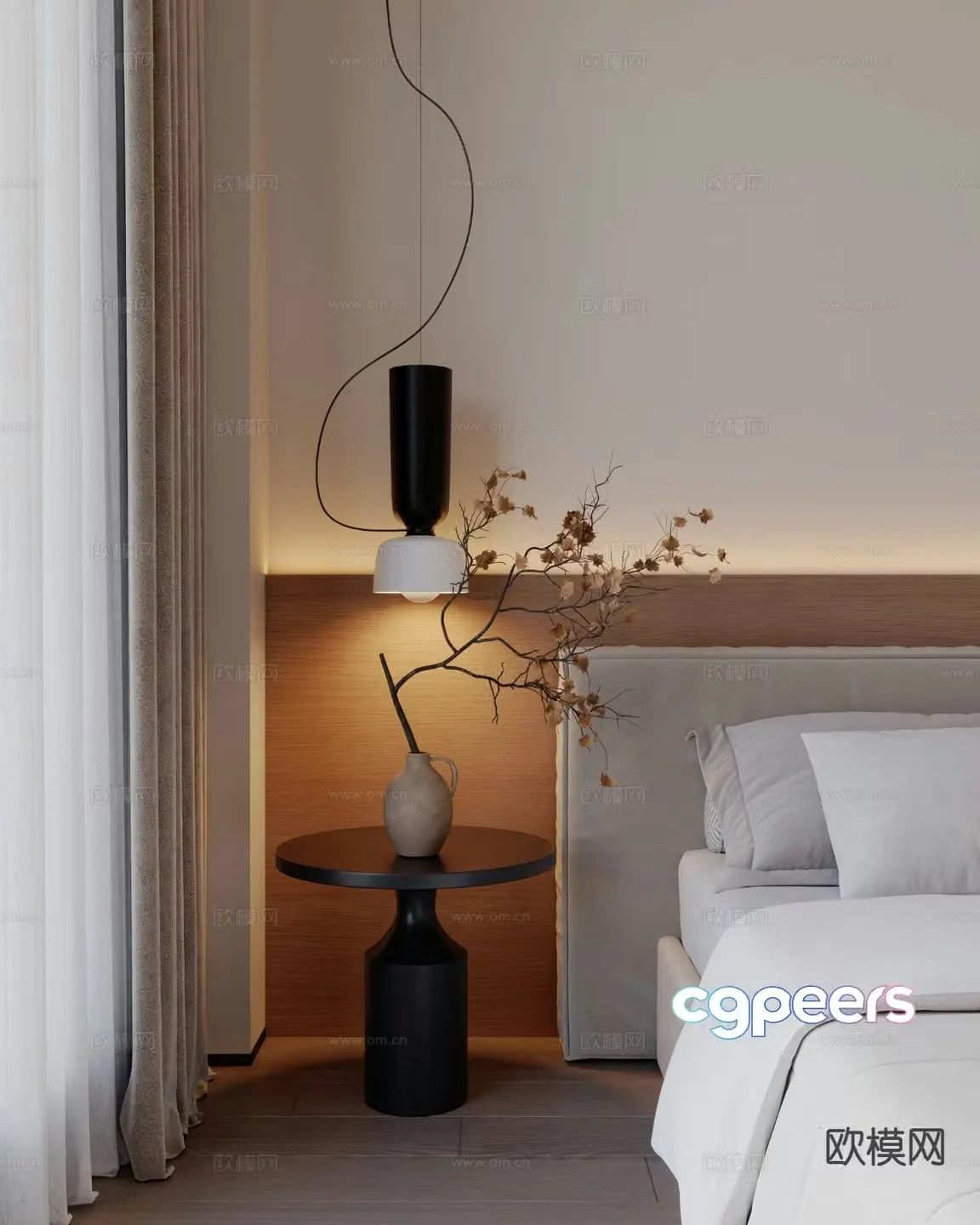 Bedside small chandelier 3d model