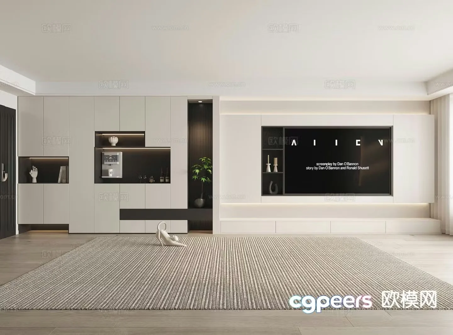 Shoe cabinet TV cabinet integrated cabinet hall cabinet customized 3D model
