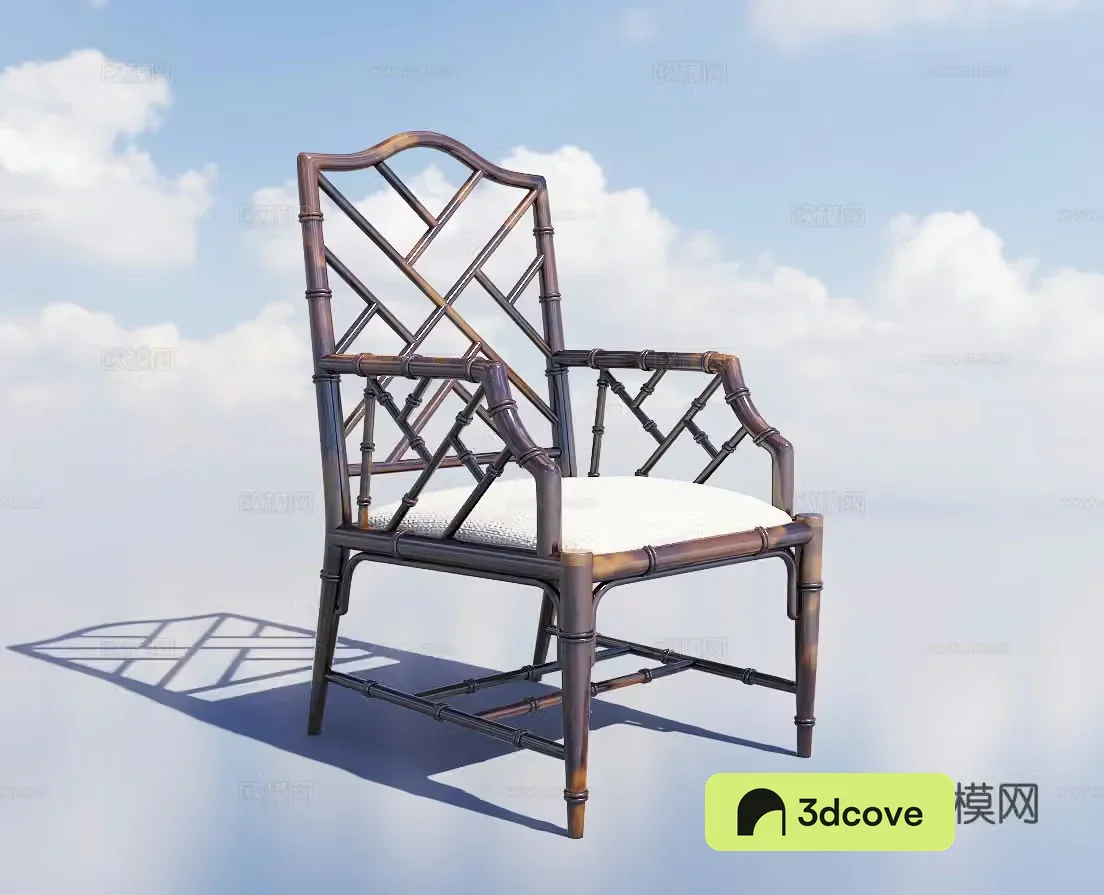 New Chinese style armchair dining chair solid wood chair