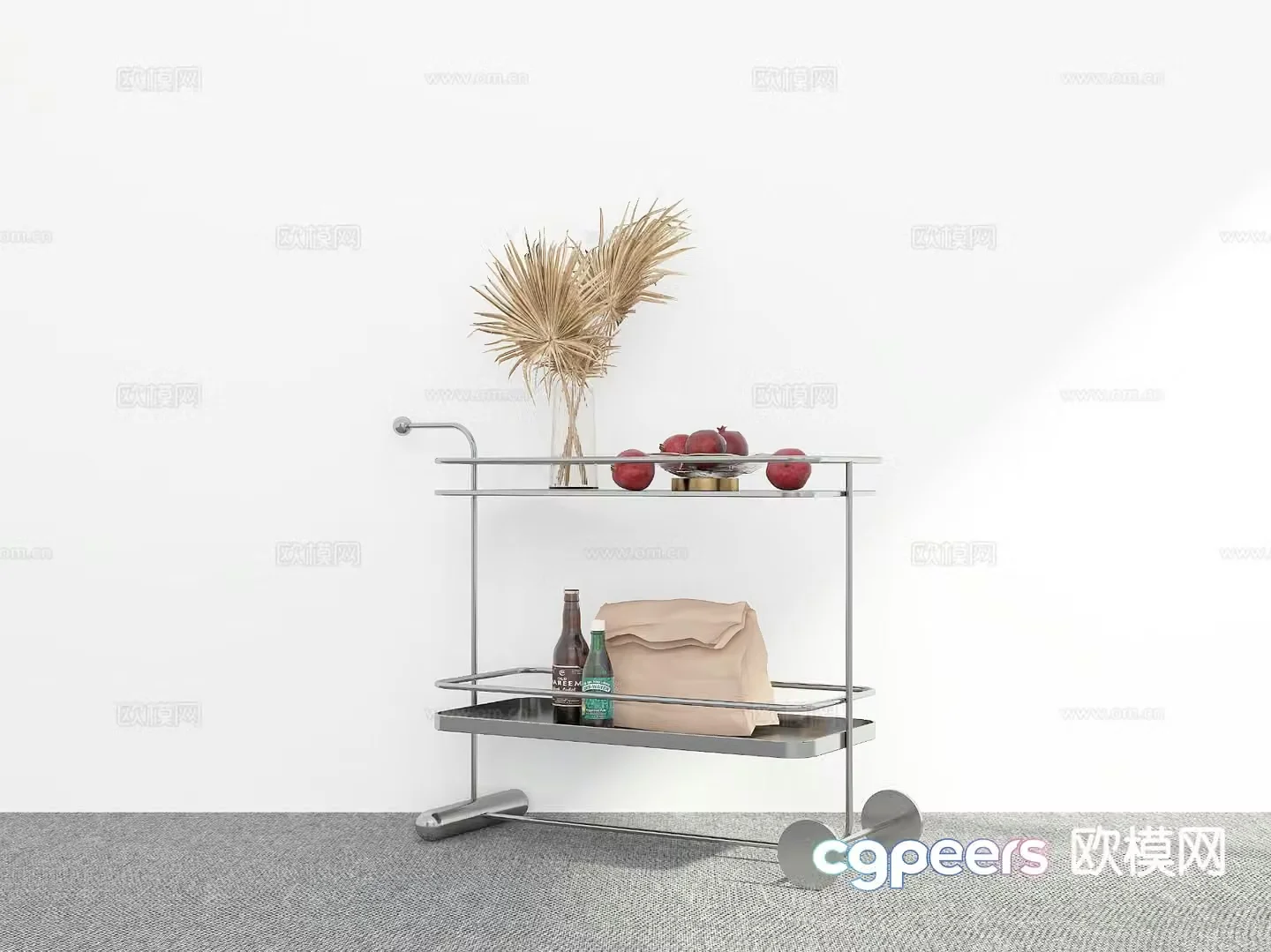 Mobile corner table side table table table trolley 3D model