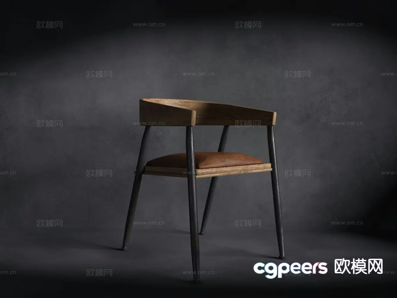 Industrial style chair single chair dining chair tea chair 3d model