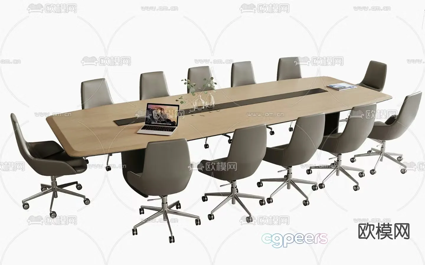 Modern conference room tables and chairs 3d model