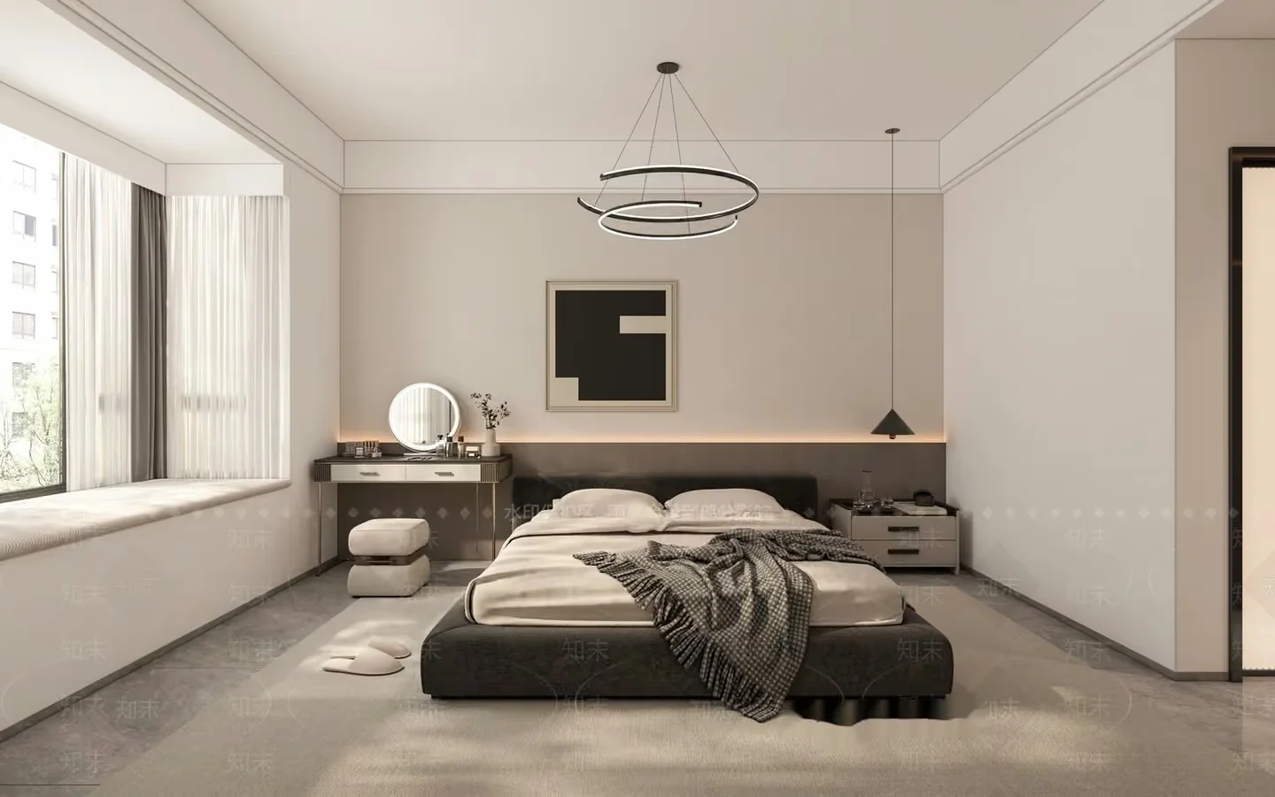 Modern Minimalist Bedroom 3D Model – 12570 – VRAY Render