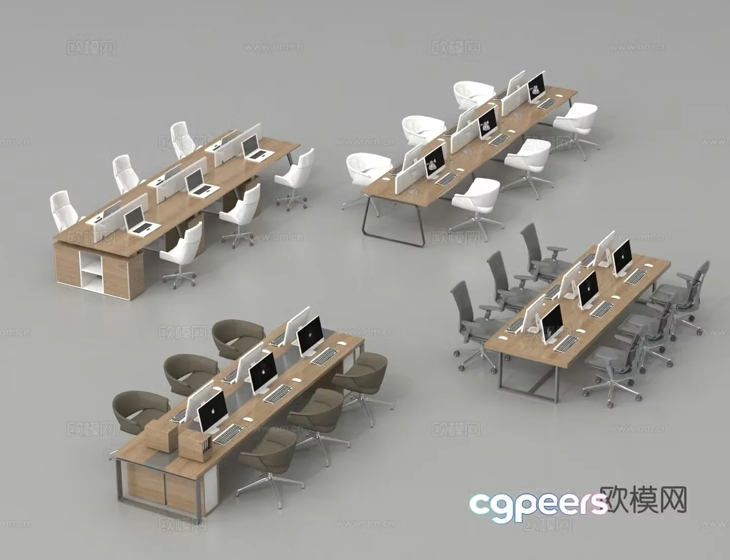 Office desk desk desk work station post office desk chair 3d model