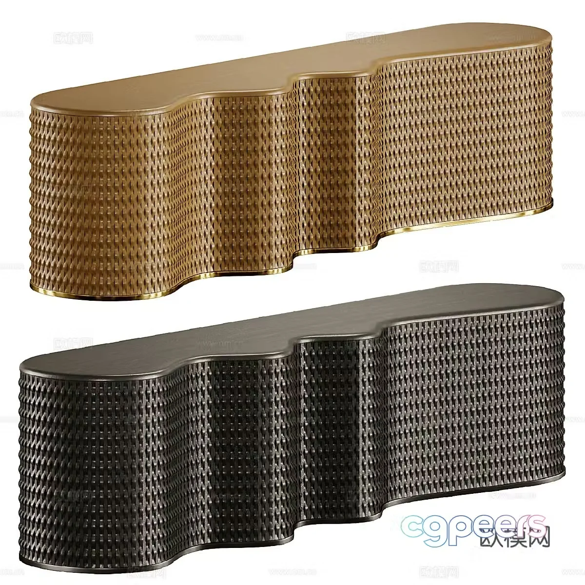 New Chinese style light luxury end viewing platform entrance cabinet side cabinet low cabinet 3D model