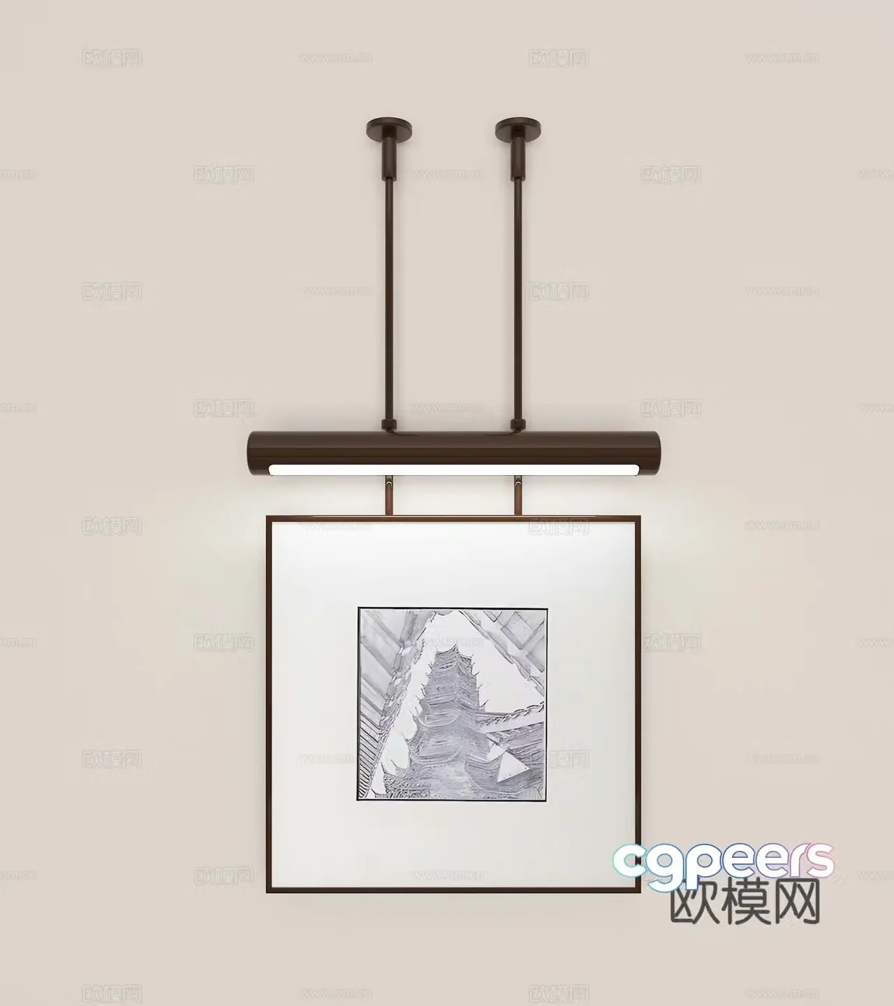 Modern retro wall lamp hanging painting 3d model