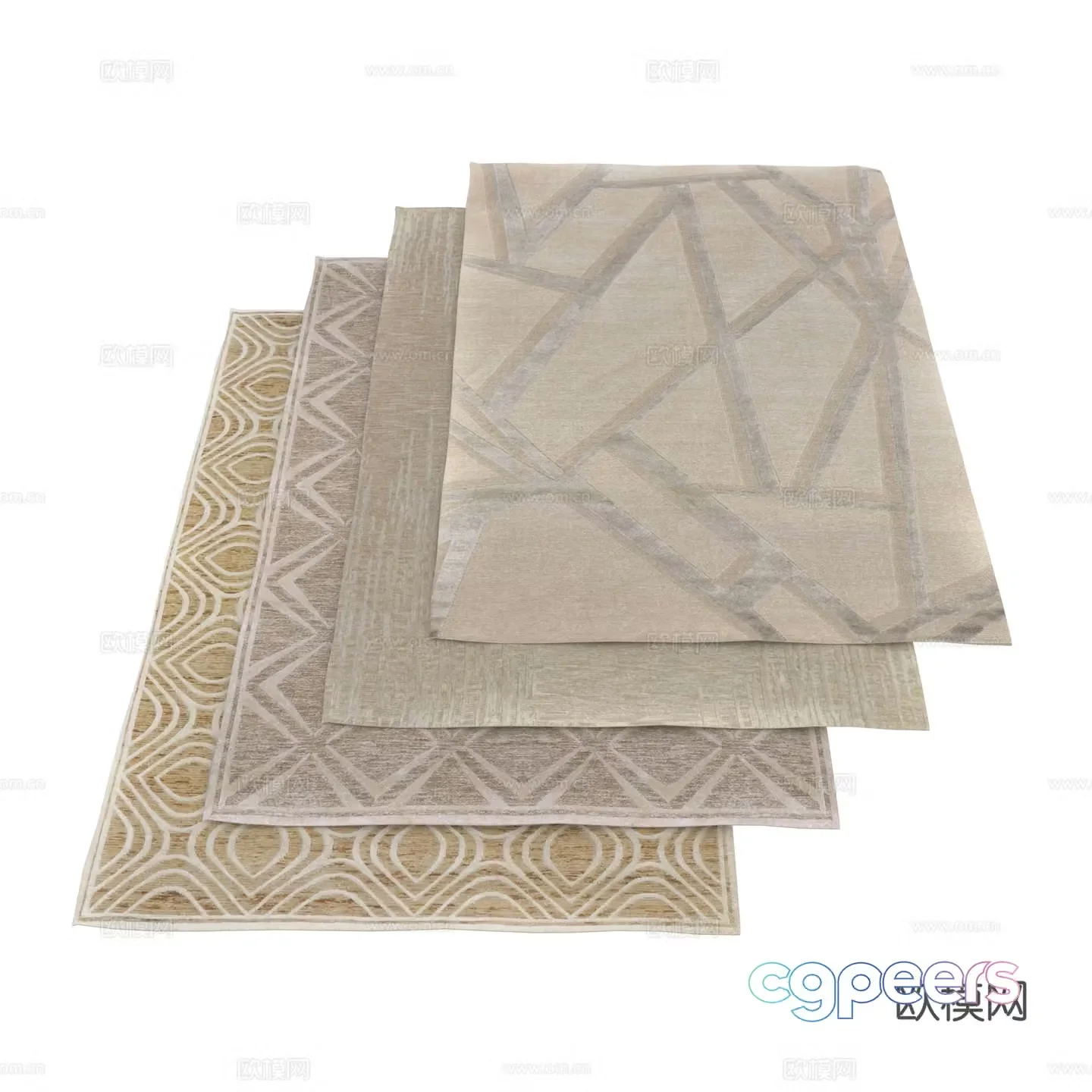 New Chinese style fabric carpet 3D model