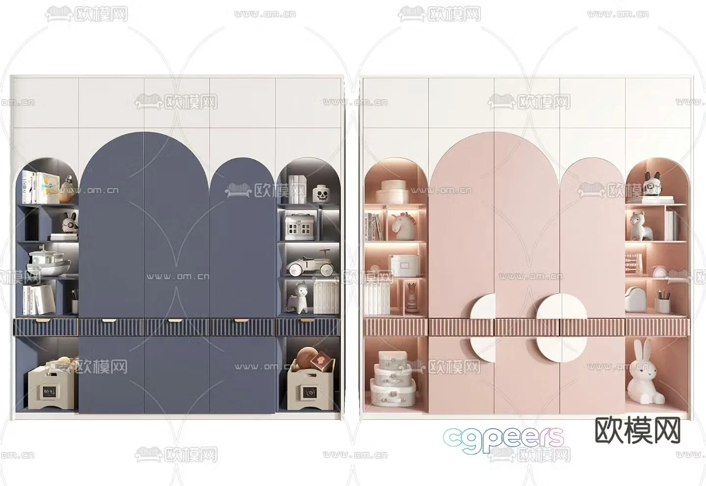 Children’s wardrobe storage cabinet 3d model