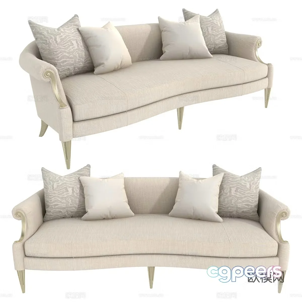 3d model of double sofa