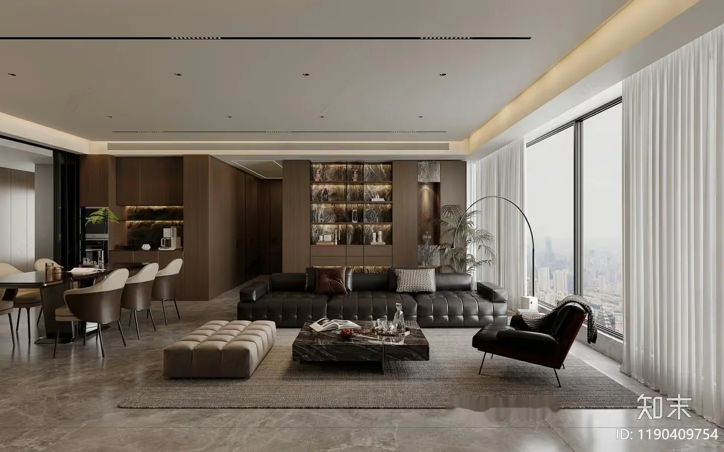Modern Living Room 3D Model – 16033 – VRAY Render