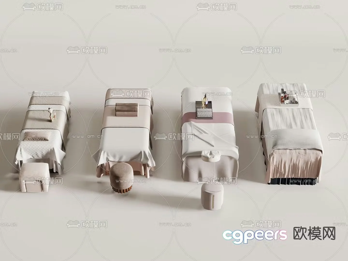 Massage bed beauty bed shampoo bed 3d model