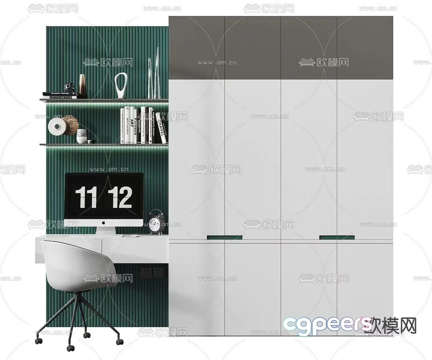 Children’s wardrobe study table 3d model