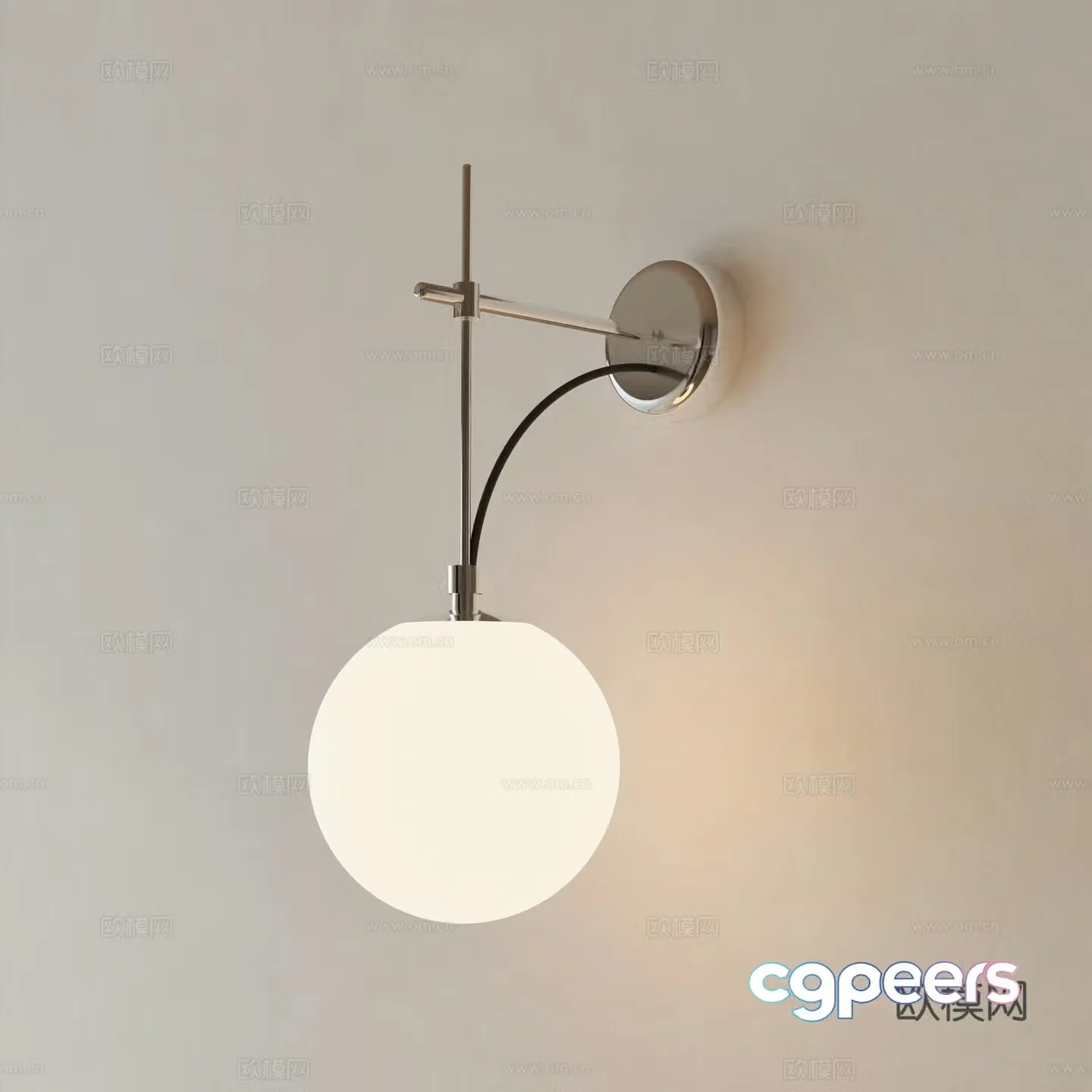 Modern front light Minimalist wall light 3D model