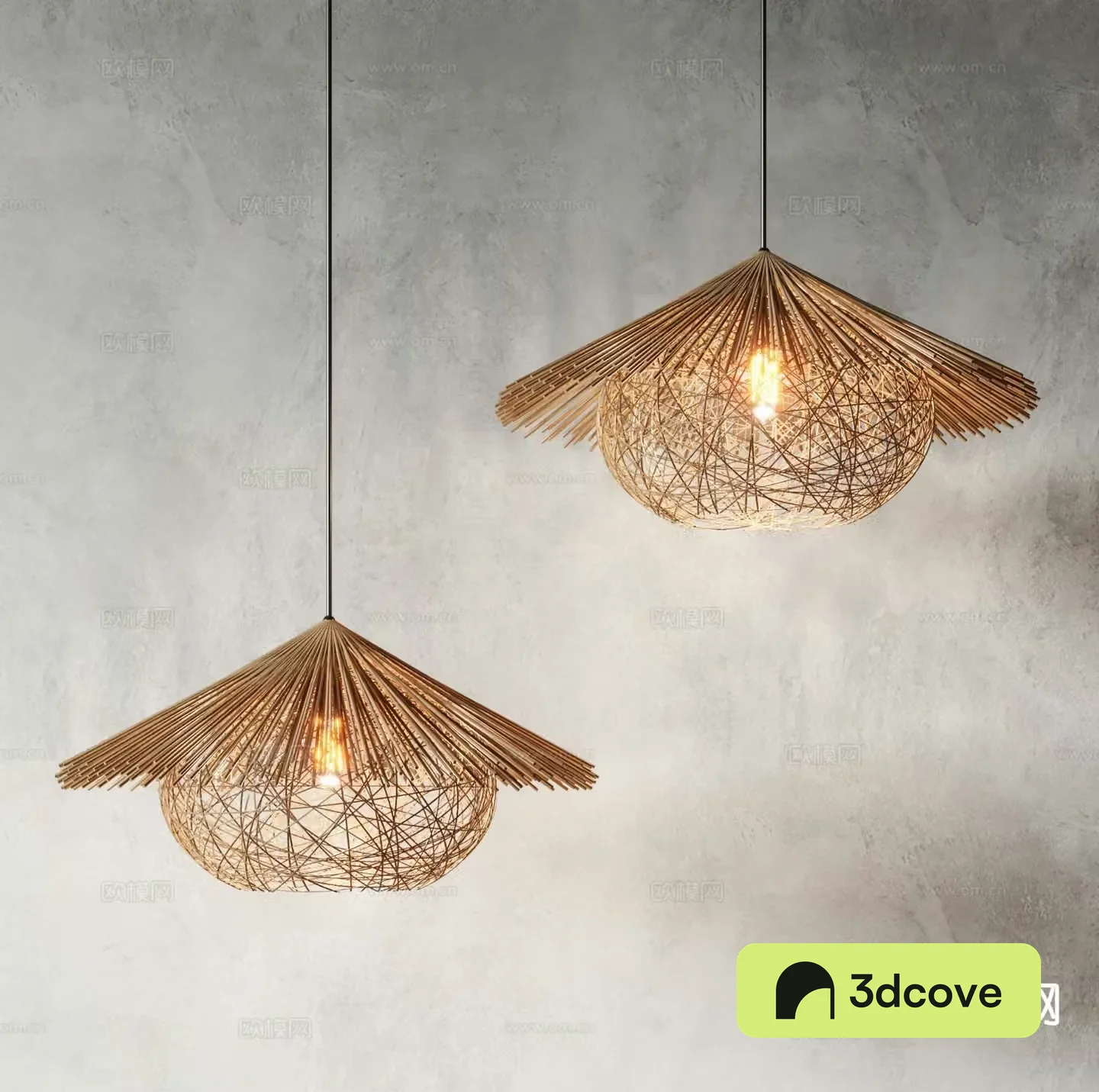 Wabi-sabi chandelier bamboo chandelier