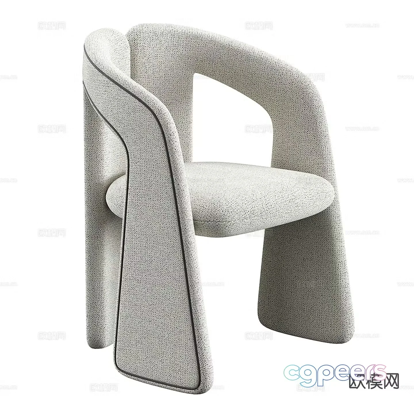 Konyshev modern fabric chair leisure chair 3d model